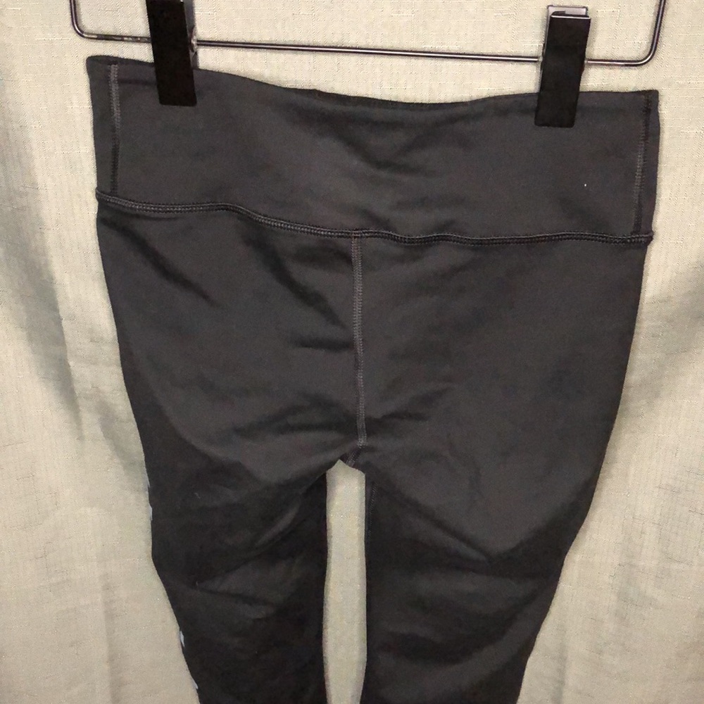 Aviator Nation Black Leggings with Yellow Smiley and White/Yellow Side Script - Picture 6 of 8